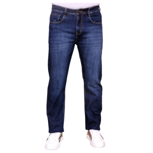 Men's Dark Indigo Regular Fit Jeans S07 – Front Fit Display on Model
