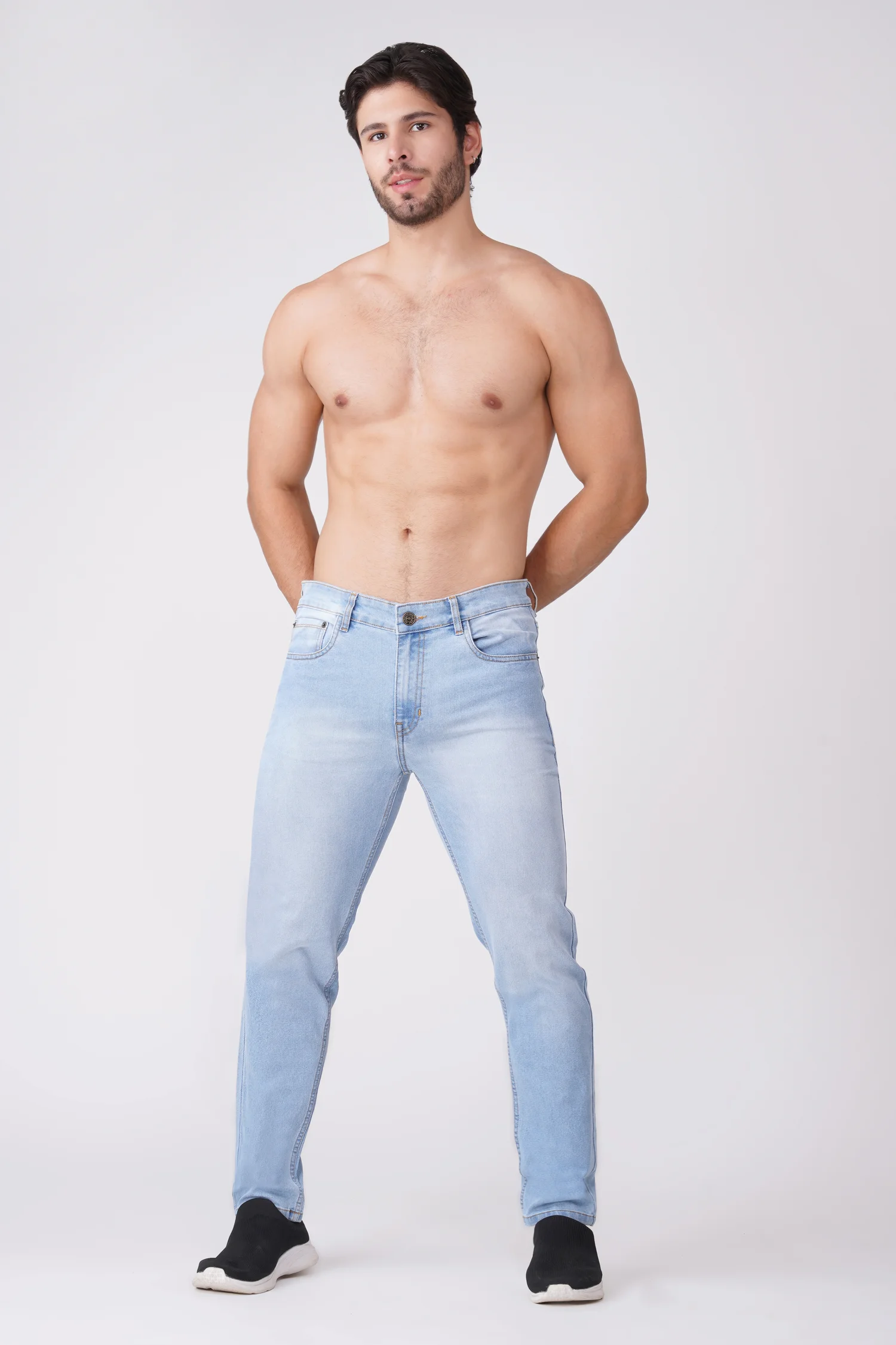 Men's Ice Blue Regular Fit Jeans S103 - Image 2