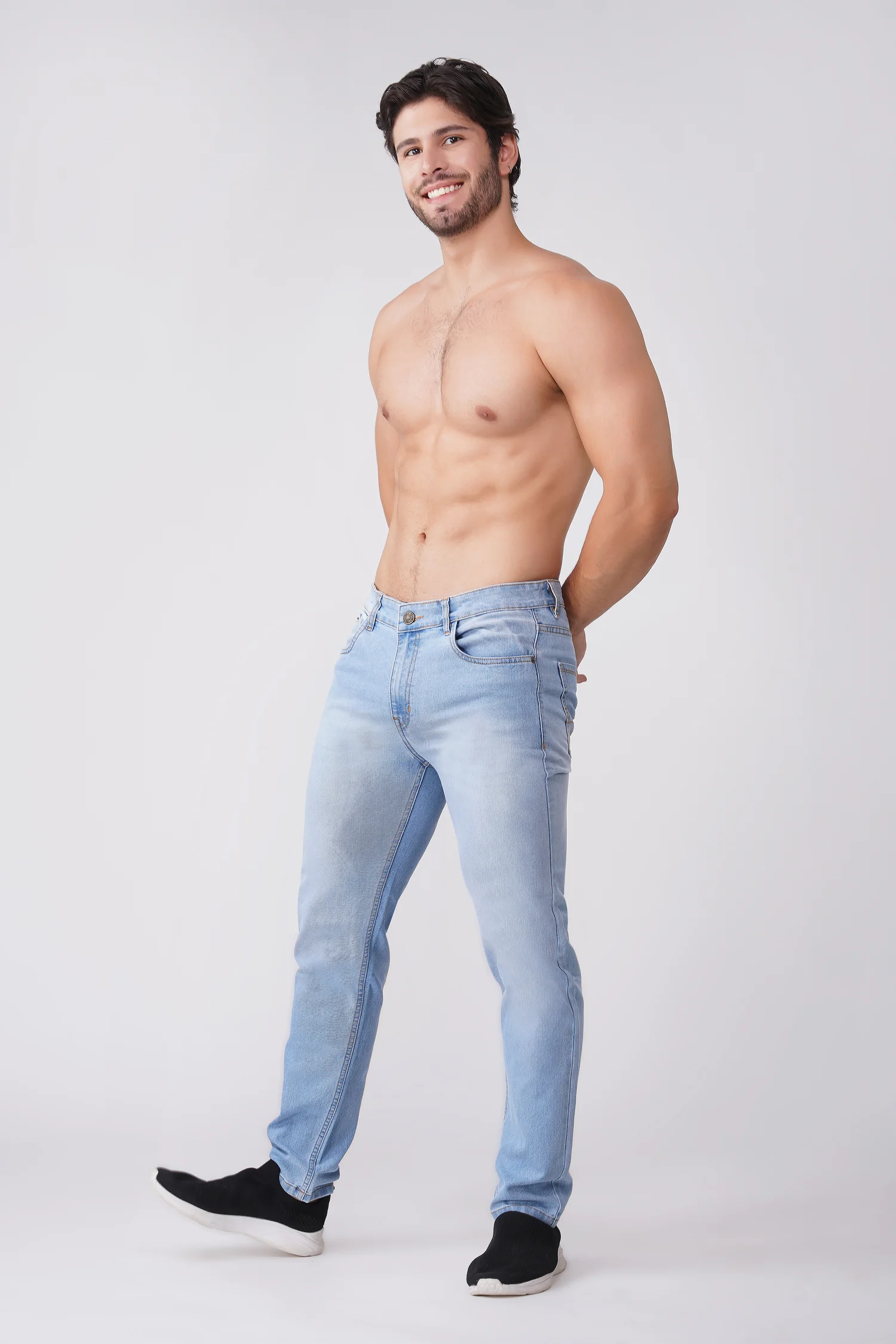 Men's Ice Blue Regular Fit Jeans S103 - Image 3